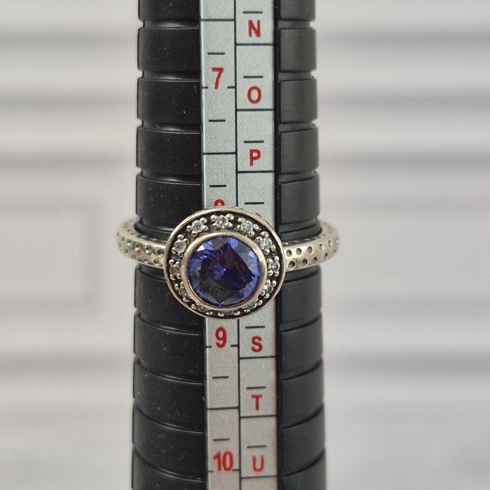 Silpada Azure Allure Cubic Zirconia Sterling Silver Ring R2806 Size 8.5 Halo - Picture 3 of 12